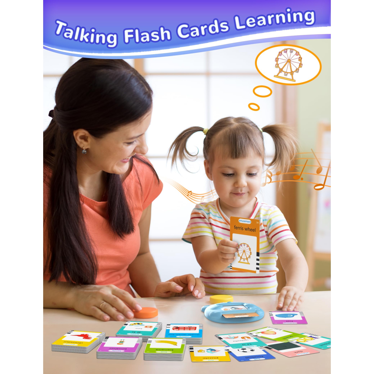 Talking Flash Cards for Toddlers with 510 Sight Words, Kids English Learning Flashcards Educational Toys, Birthday Gifts for Boys Girls