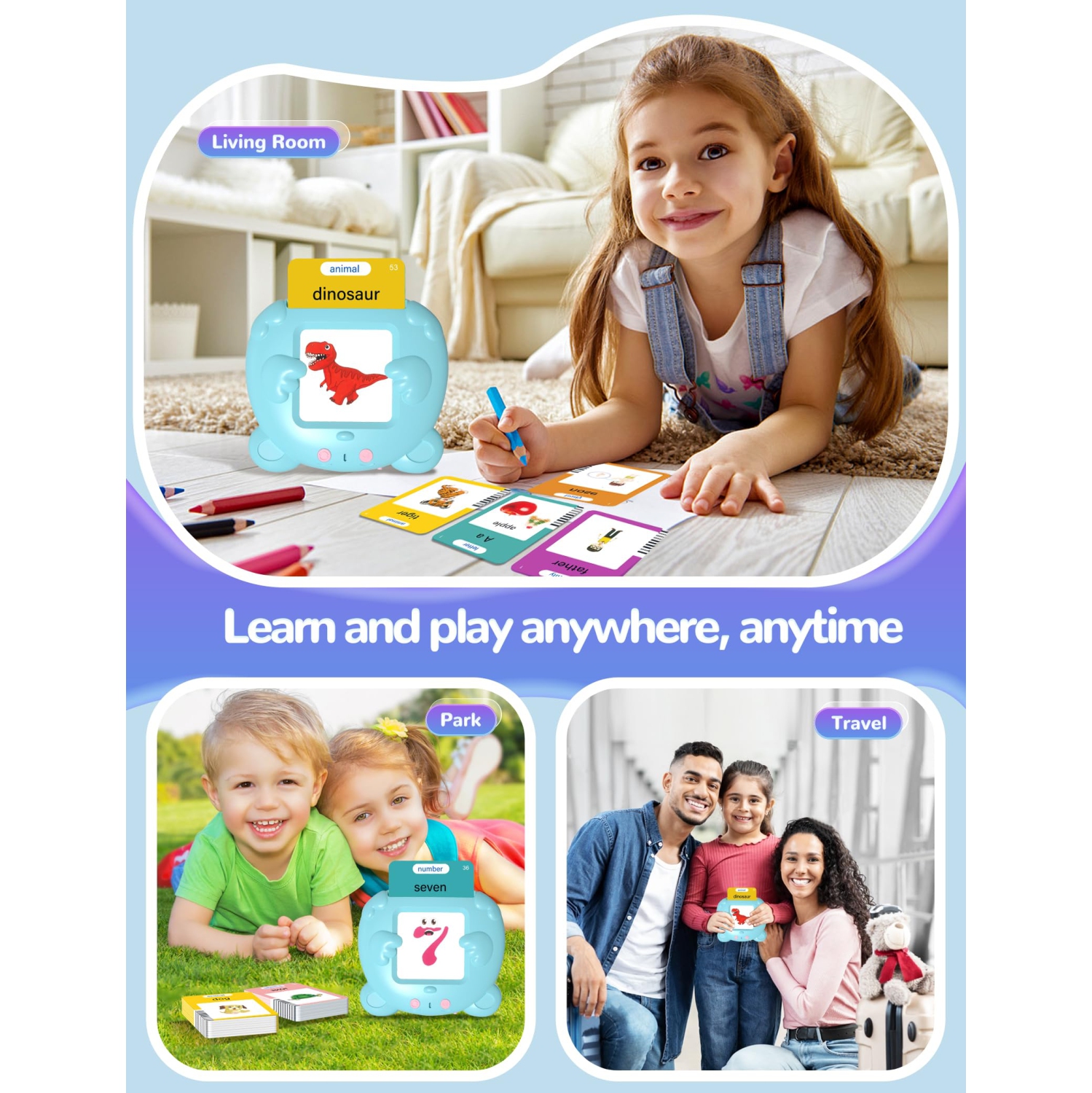 Talking Flash Cards for Toddlers with 510 Sight Words, Kids English Learning Flashcards Educational Toys, Birthday Gifts for Boys Girls