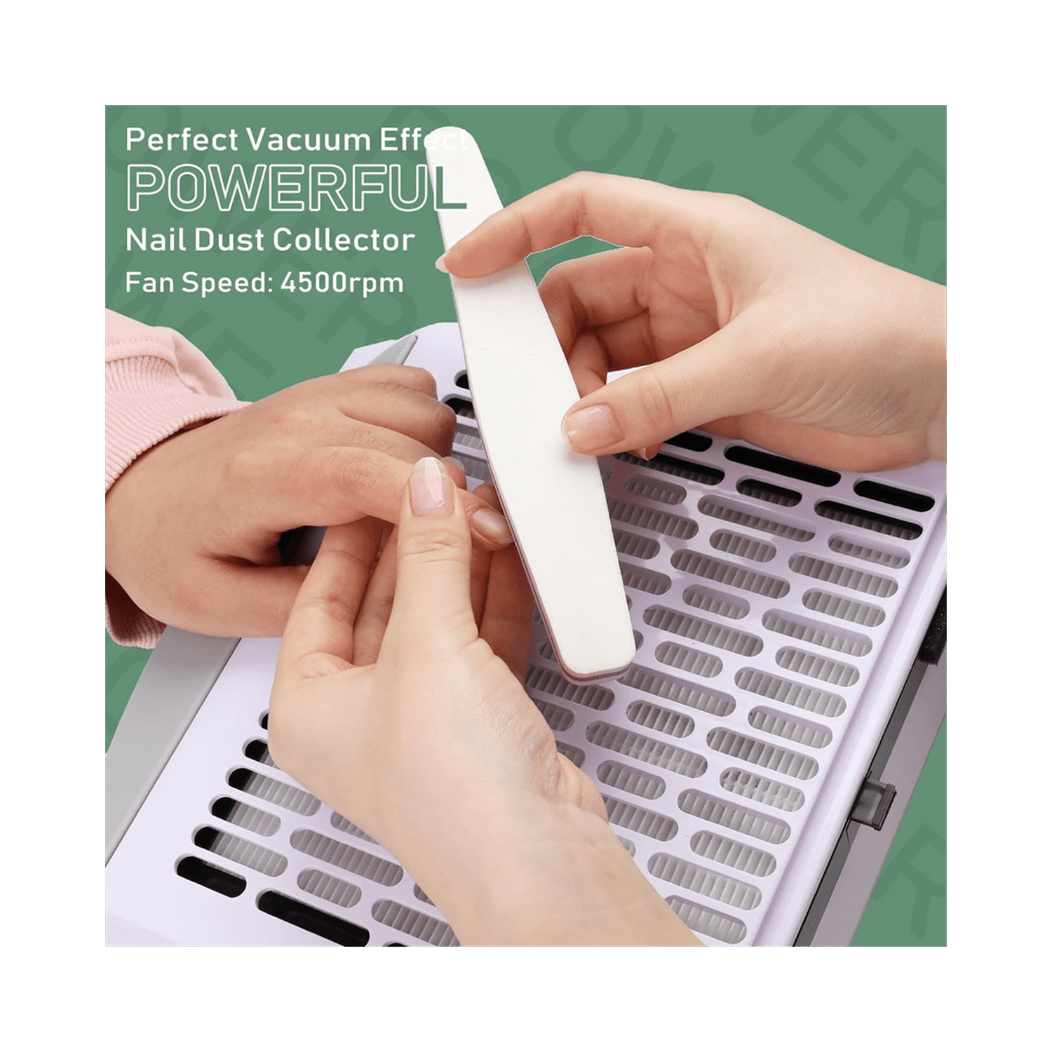 Collecteur de poussière à ongles pour manucure, 100&nbsp;W Extractor Vacuum Dust Collector Puissant ventilateur à ongles