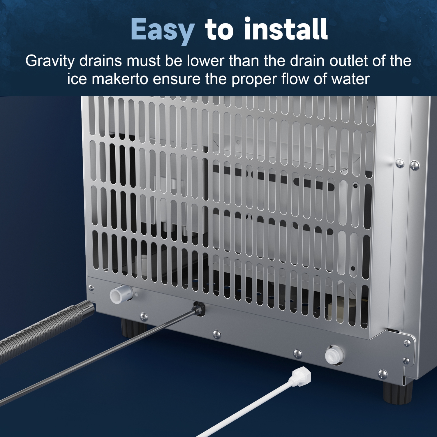 Coolski Commercial Under Counter Ice Maker Machine 100 lbs/Day | 30 lbs Storage 15" W