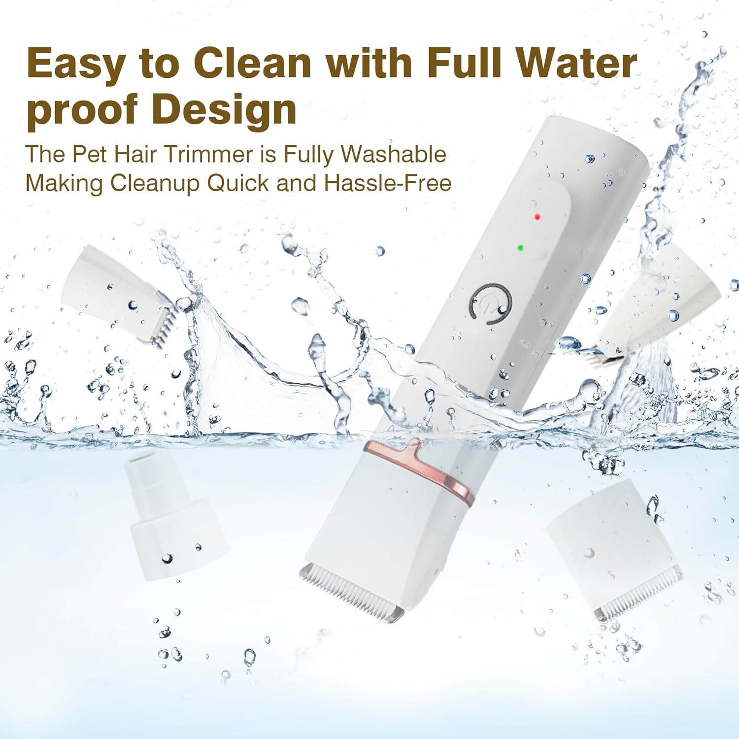 Tondeuse 4-en-1 pour chiens, ensemble de tondeuse à faible bruit pour animaux de compagnie avec tondeuse à patte, moulin à ongles sans fil