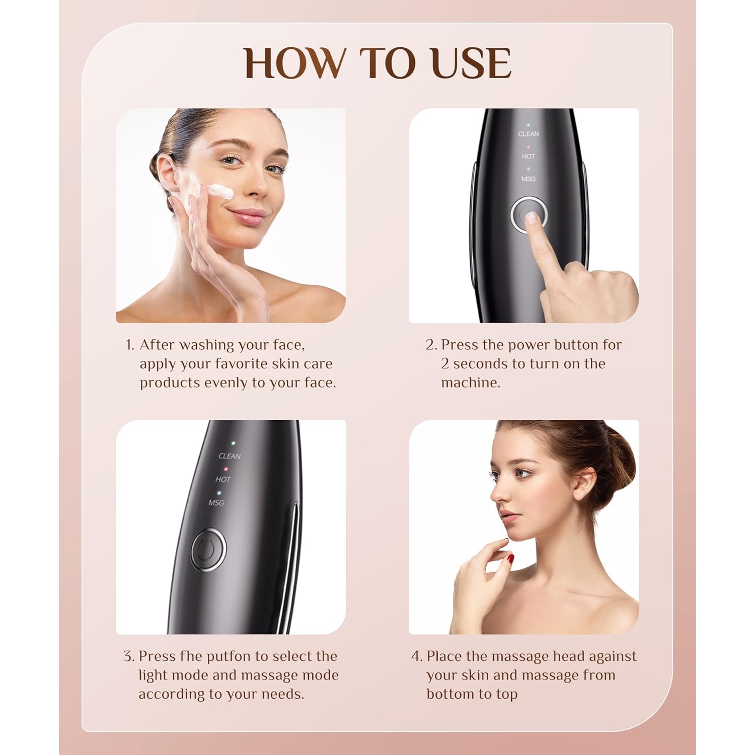 7 Color LED Light Beauty Device,Red Light Therapy for Face and Neck, Face Massager Tool for Wrinkles Double Chin,Facial Massager with Thermals