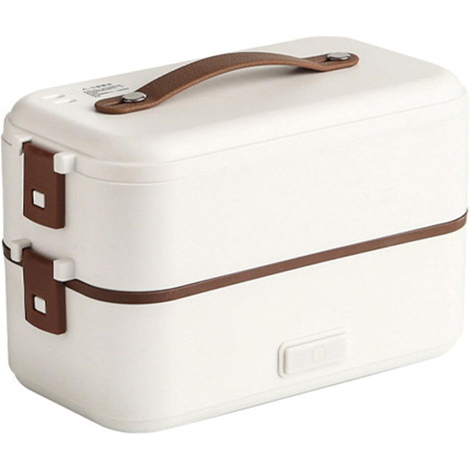 300W white multifunctional electric lunch box - stainless steel self-heating food warmer, leak-proof and fast heating, suitable for office/travel