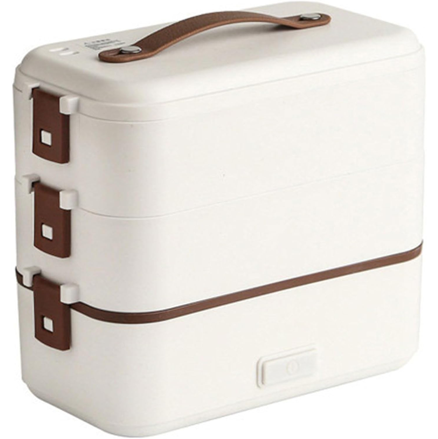 300W white multifunctional electric lunch box - stainless steel self-heating food warmer, leak-proof and fast heating, suitable for office/travel