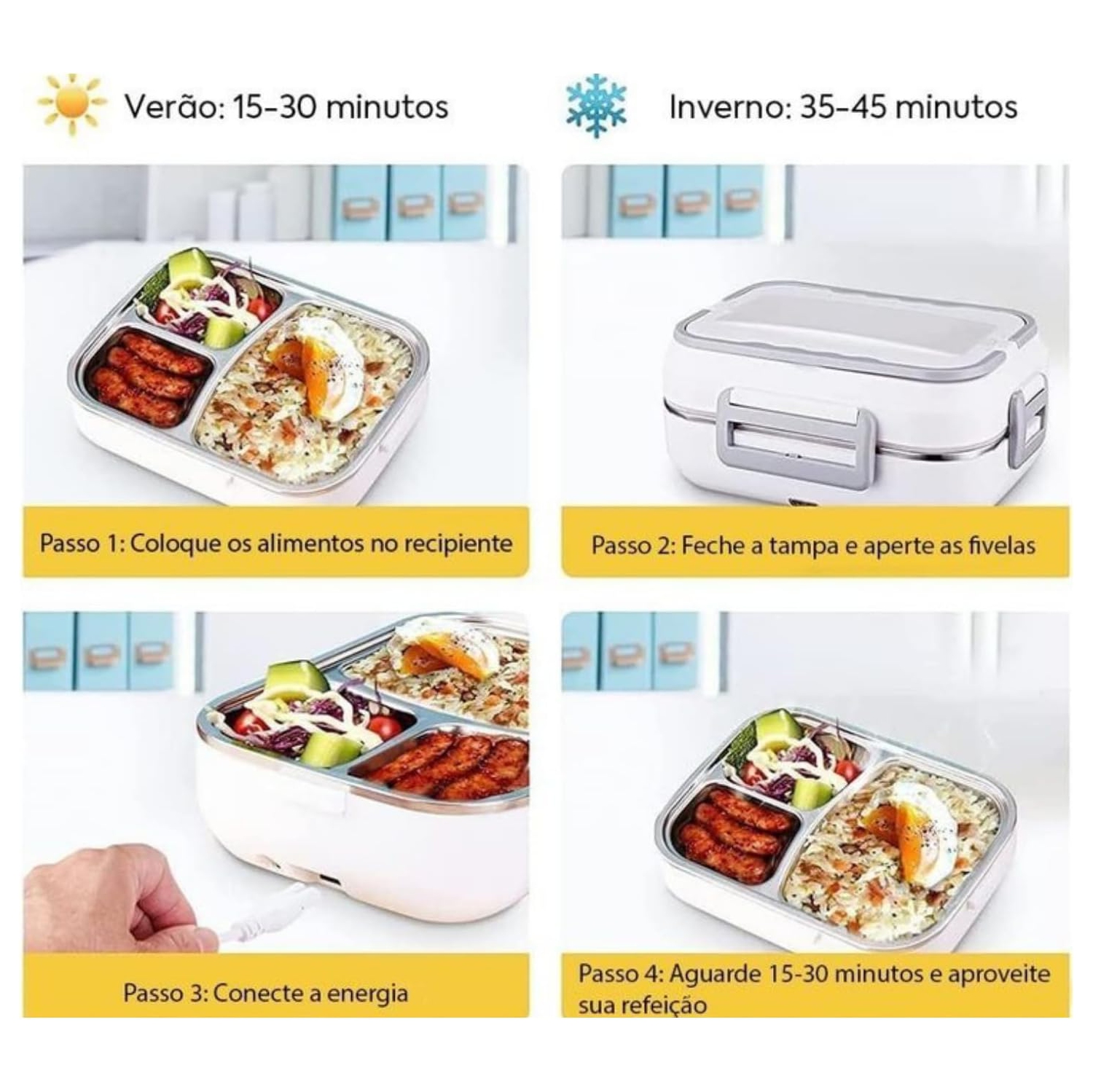 40W Electric Lunch Box - 1.5L Portable Food Heater with Dual Power Cord for Car and Home + Tableware + Sealing Ring + Insulation Bag