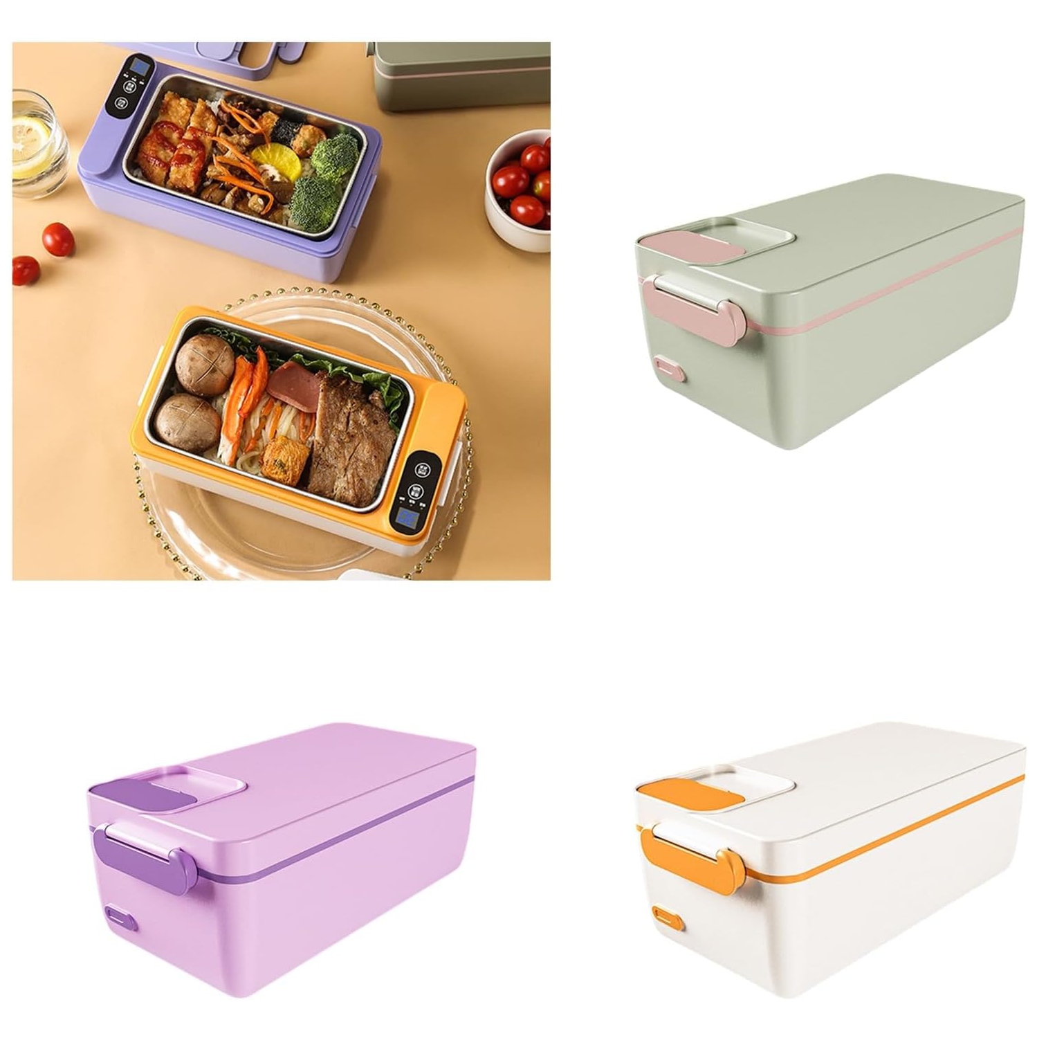 304 Stainless Steel Smart Electric Lunch Box - Self-heating Food Warmer, Removable Dividers, Leak-proof, Portable, Suitable for Office/Travel