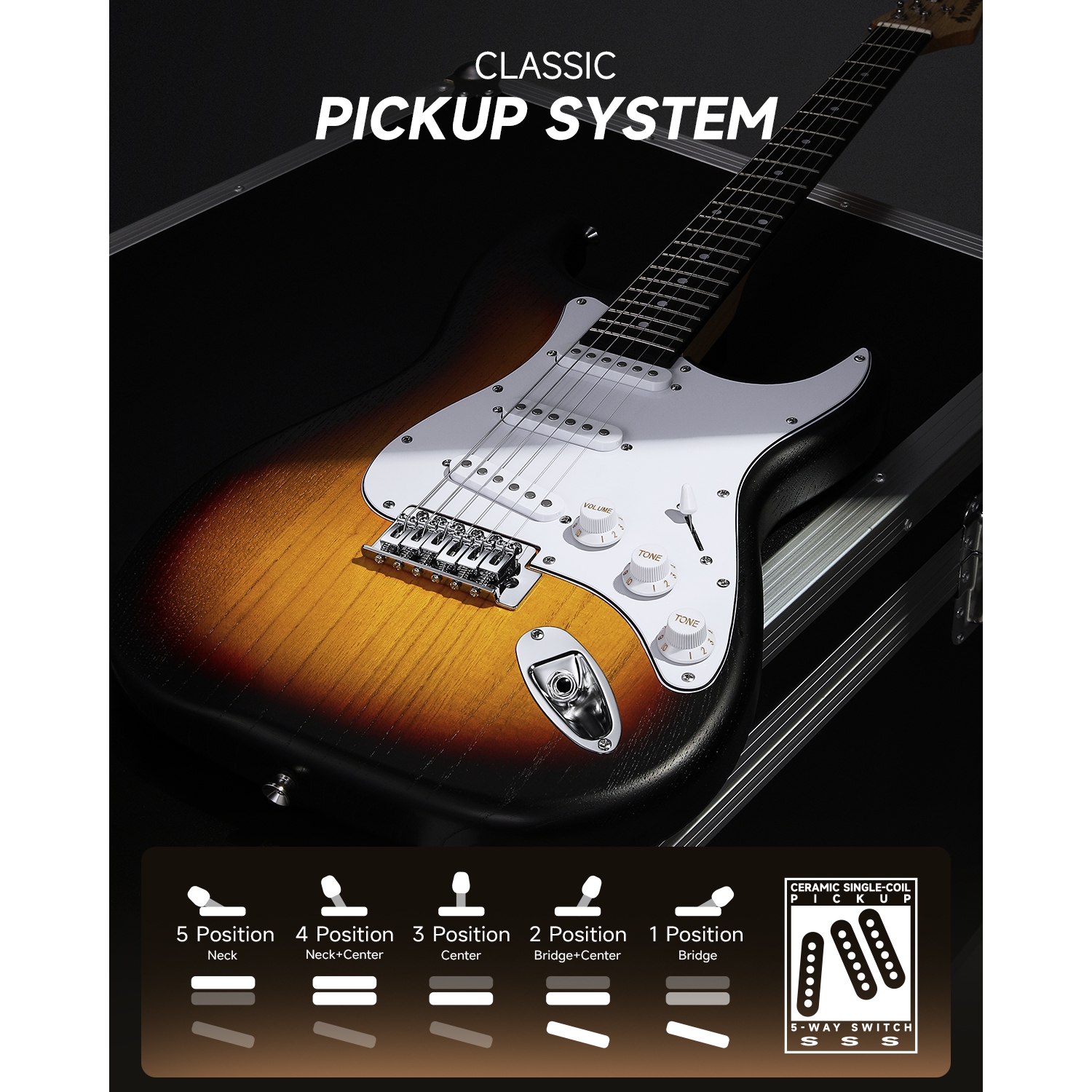 Donner DST-80 Electric Guitar Beginner Kit with Amp Sunburst
