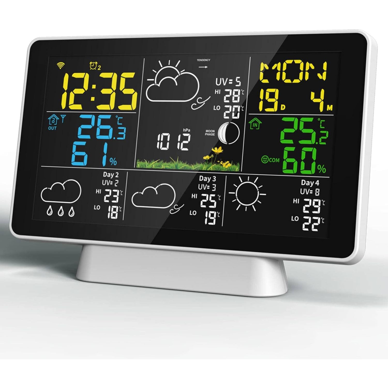 Thermomètre intérieur et extérieur sans fil Station météorologique, affichage couleur, thermomètre numérique avec surveillance de la température et