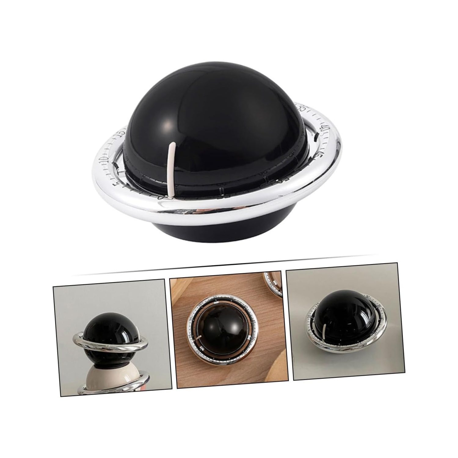 Digital mechanical kitchen timer, durable ABS manual kitchen timer, magnetic timer time manager - black