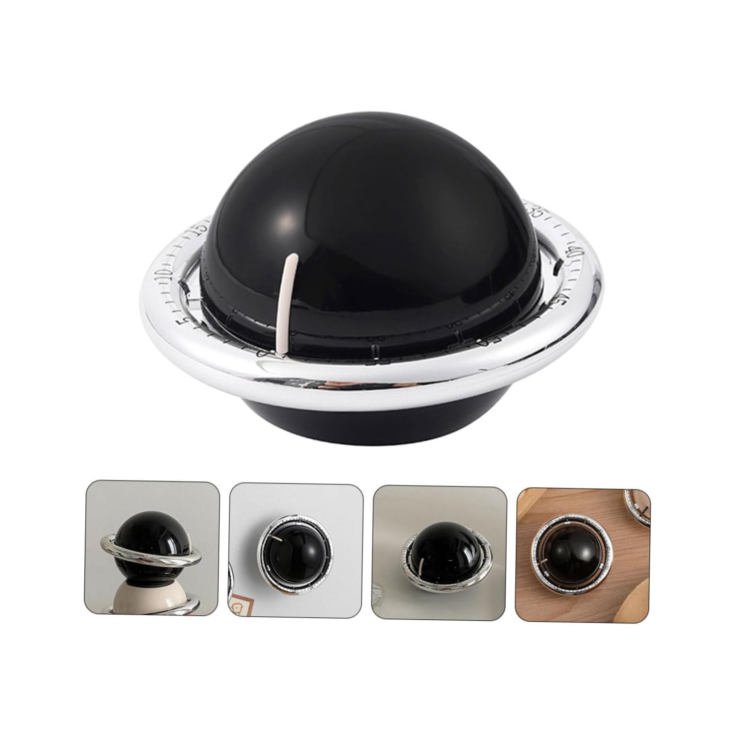 Digital mechanical kitchen timer, durable ABS manual kitchen timer, magnetic timer time manager - black