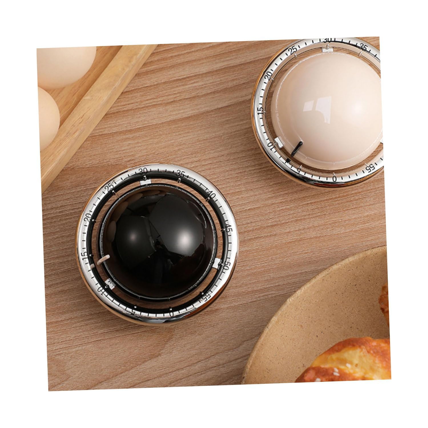 Digital mechanical kitchen timer, durable ABS manual kitchen timer, magnetic timer time manager - black