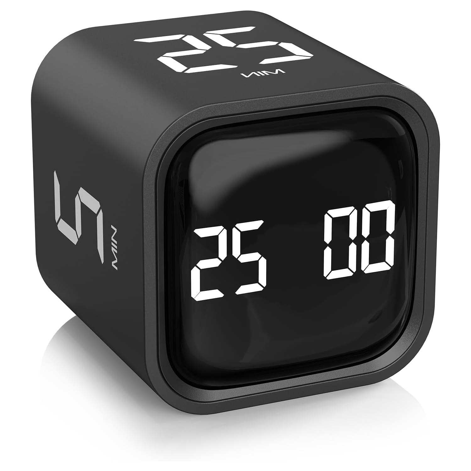 Minuterie à capteur de gravité, minuterie visuelle pour la cuisine, minuterie électronique, rappel de temps pour les étudiants - noir