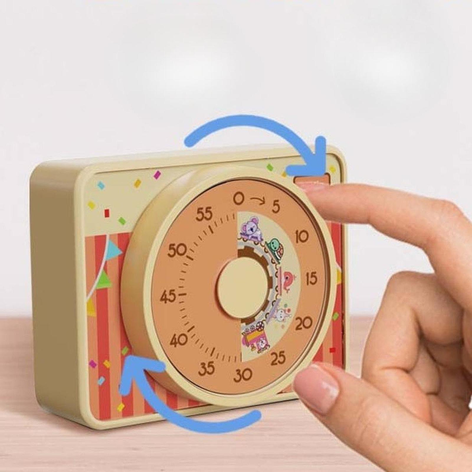 Visual timer decorative and convenient countdown timer for kitchen table adults - yellow