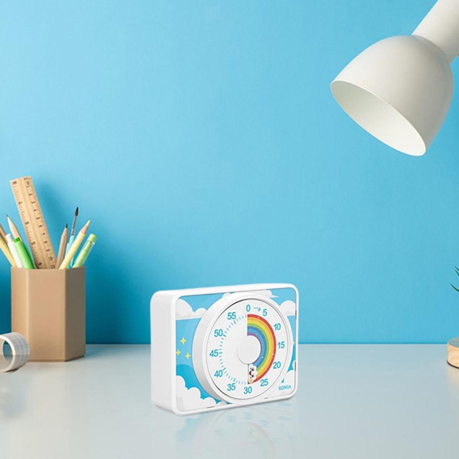 Visual timer decorative and convenient countdown timer for kitchen table adults - white