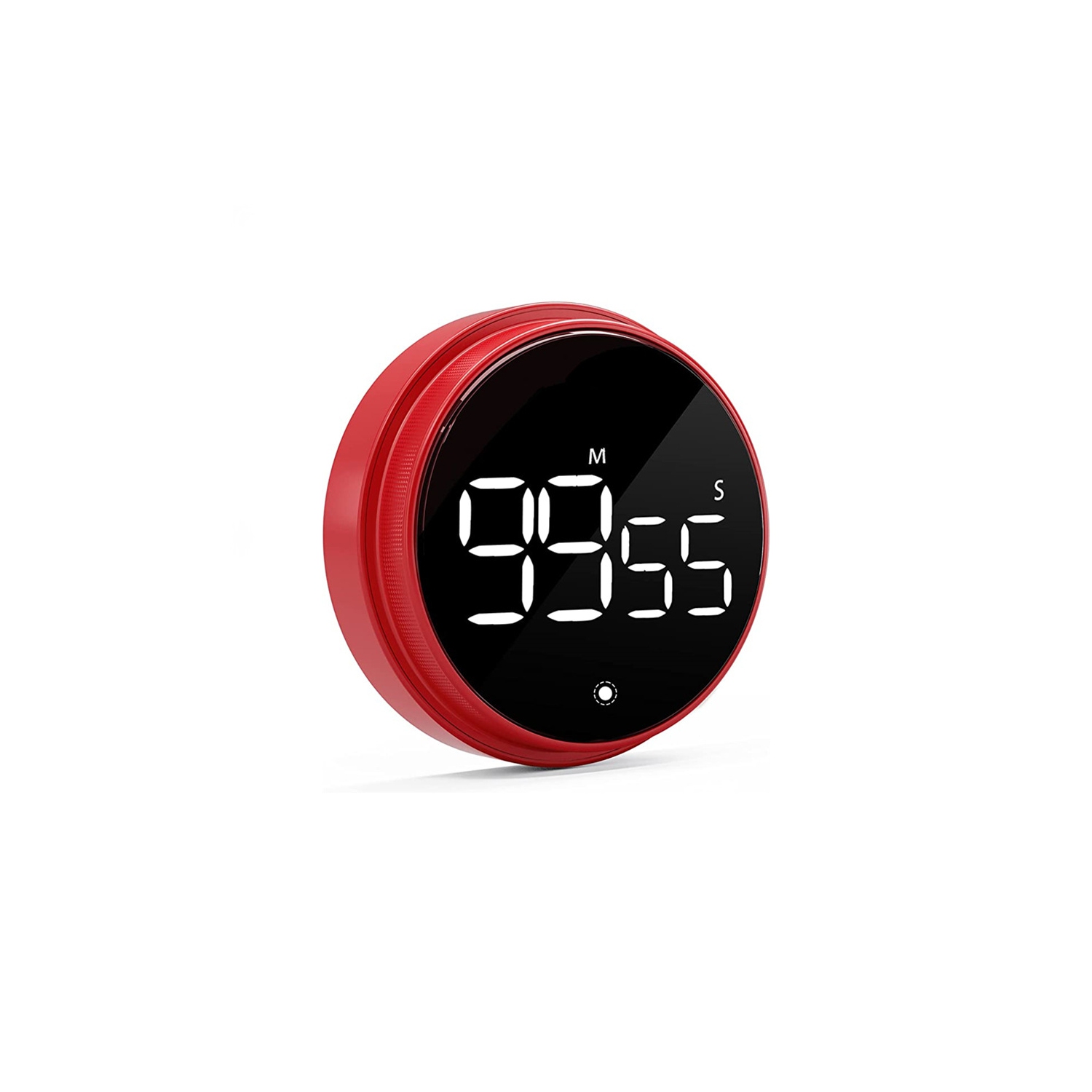 Minuterie rotative, grand écran, alarme de rappel de minuterie électronique LCD de LED, minuterie à rebours pour apprendre à cuisiner - rouge