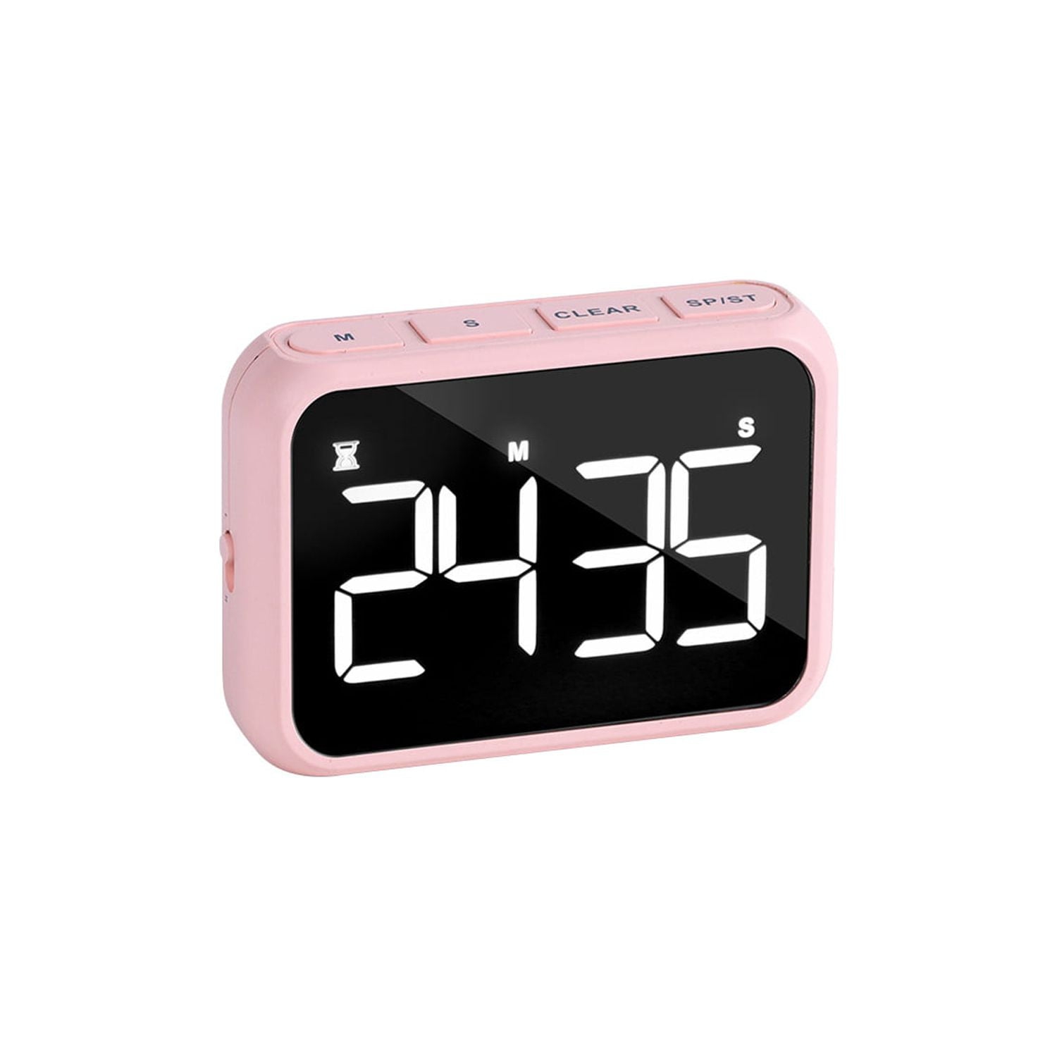 Grand écran rechargeable LCD de LED alarme de rappel de minuterie électronique réveil réveil minuterie de cuisson de cuisine - rose