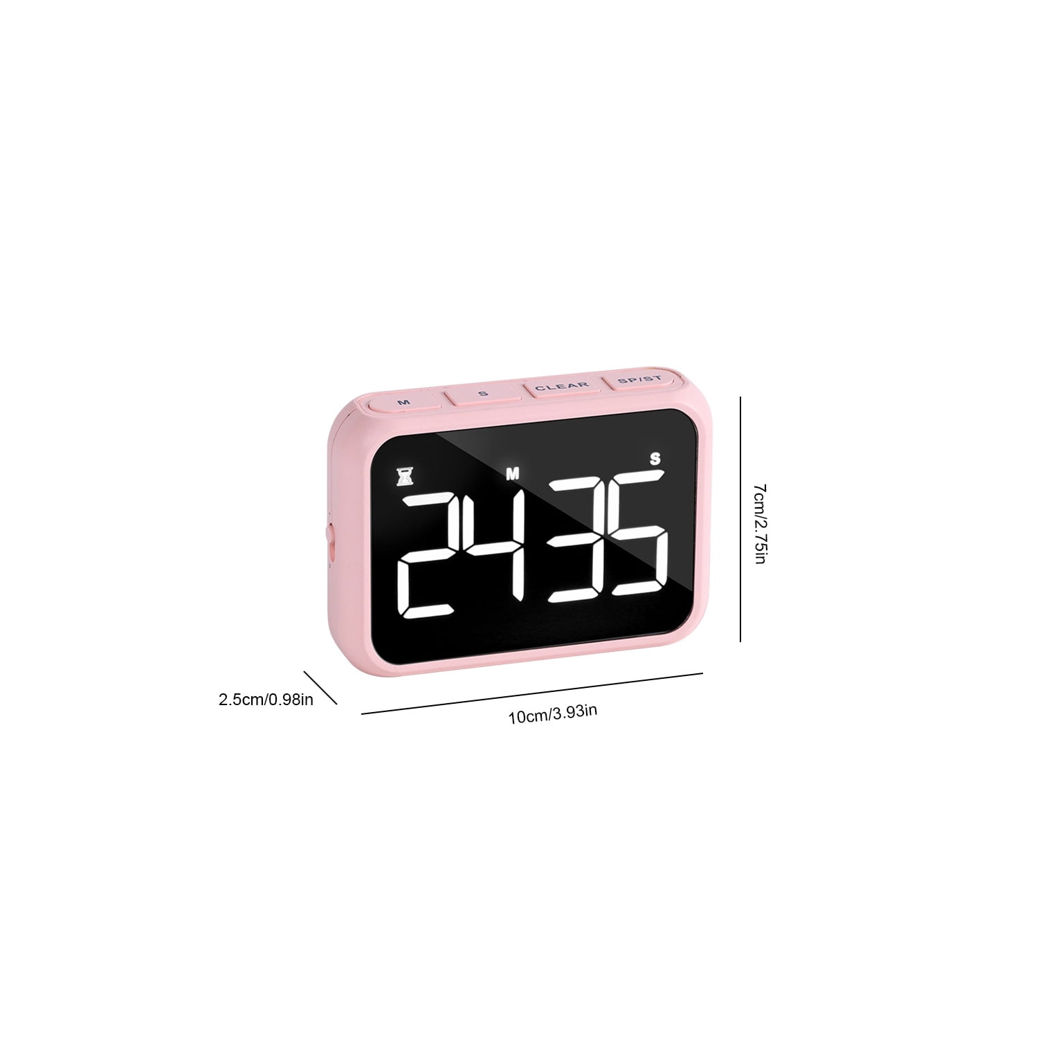 Grand écran rechargeable LCD de LED alarme de rappel de minuterie électronique réveil réveil minuterie de cuisson de cuisine - rose