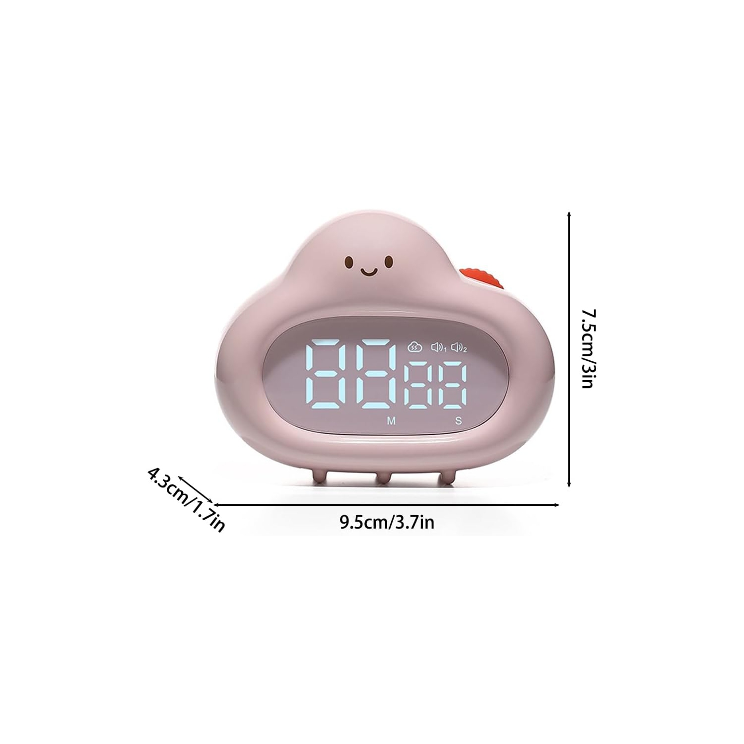 Visual timer, pear-shaped alarm clock, cute digital timer with forward and backward timing function, suitable for home, bedroom, kitchen, yoga,