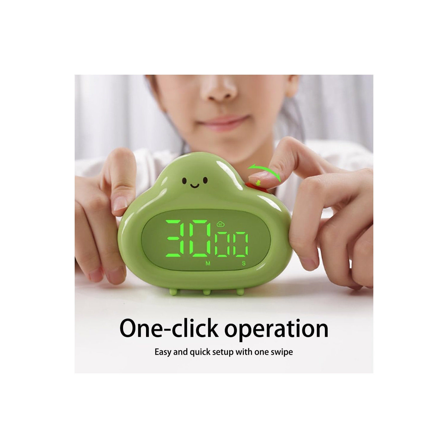 Visual timer, pear-shaped alarm clock, cute digital timer with forward and backward timing function, suitable for home, bedroom, kitchen, yoga,