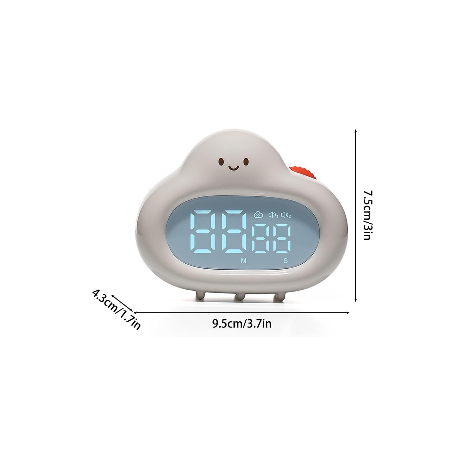 Visual timer, pear-shaped alarm clock, cute digital timer with forward and backward timing function, suitable for home, bedroom, kitchen, yoga,