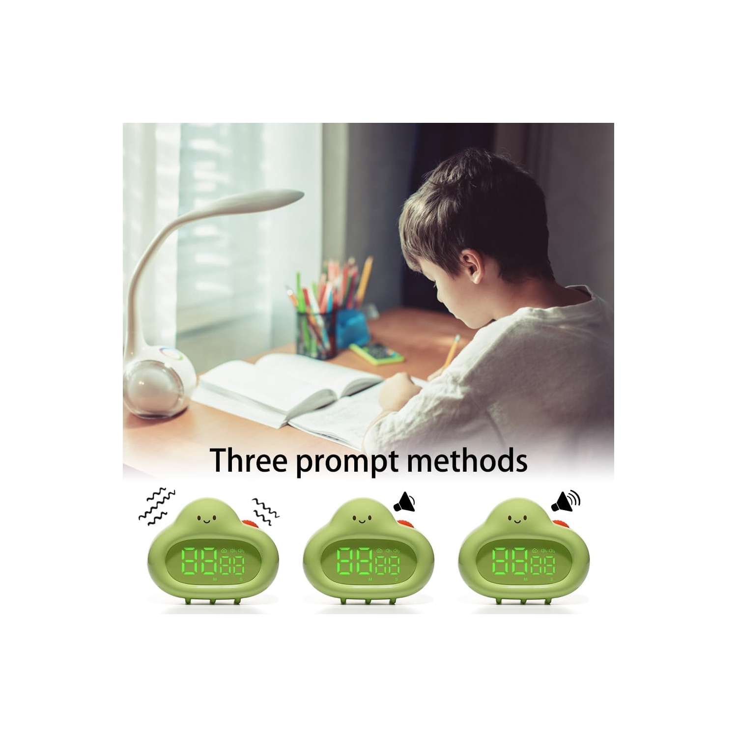 Visual timer, pear-shaped alarm clock, cute digital timer with forward and backward timing function, suitable for home, bedroom, kitchen, yoga,