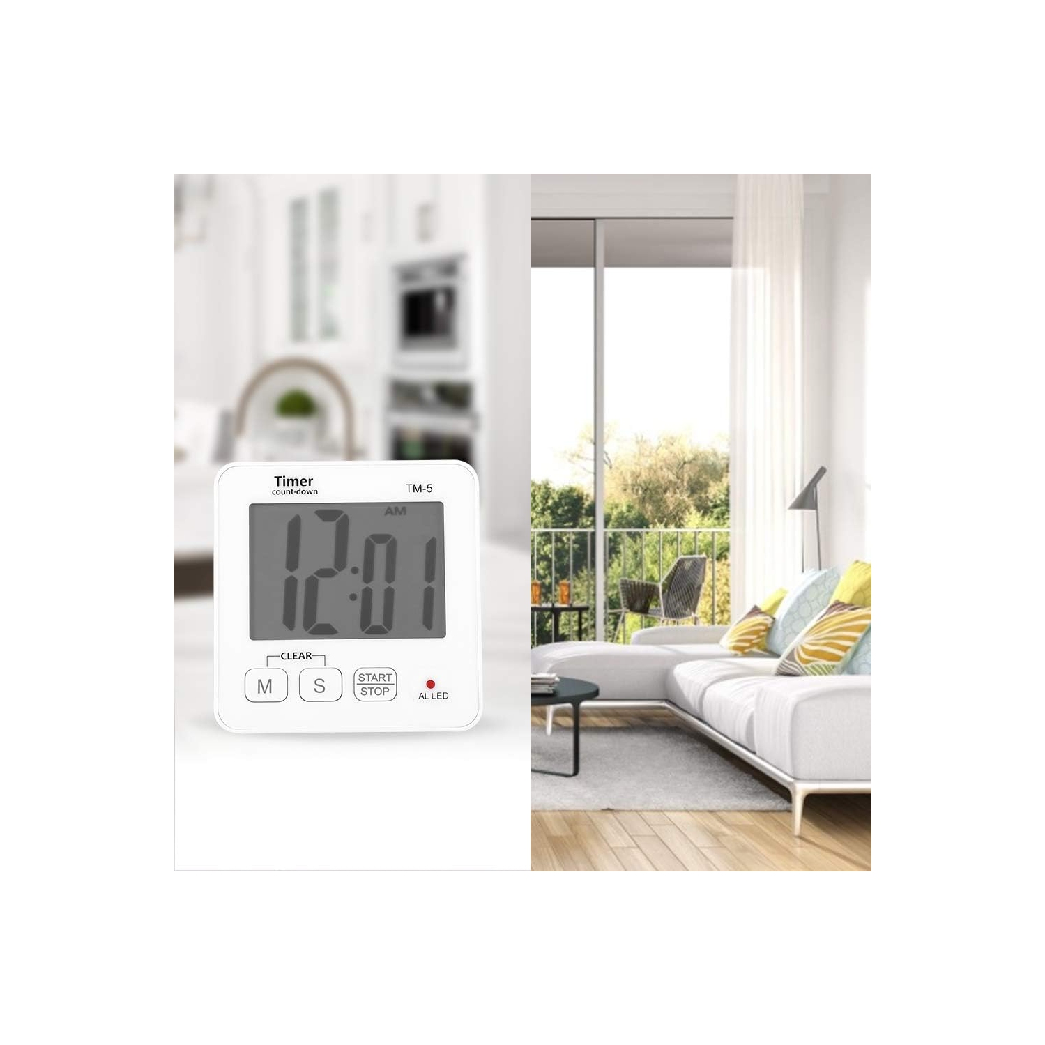 Timer, ABS material, durable, clear reading, high stability. Kitchen timer, convenient and practical digital timer, excellent workmanship