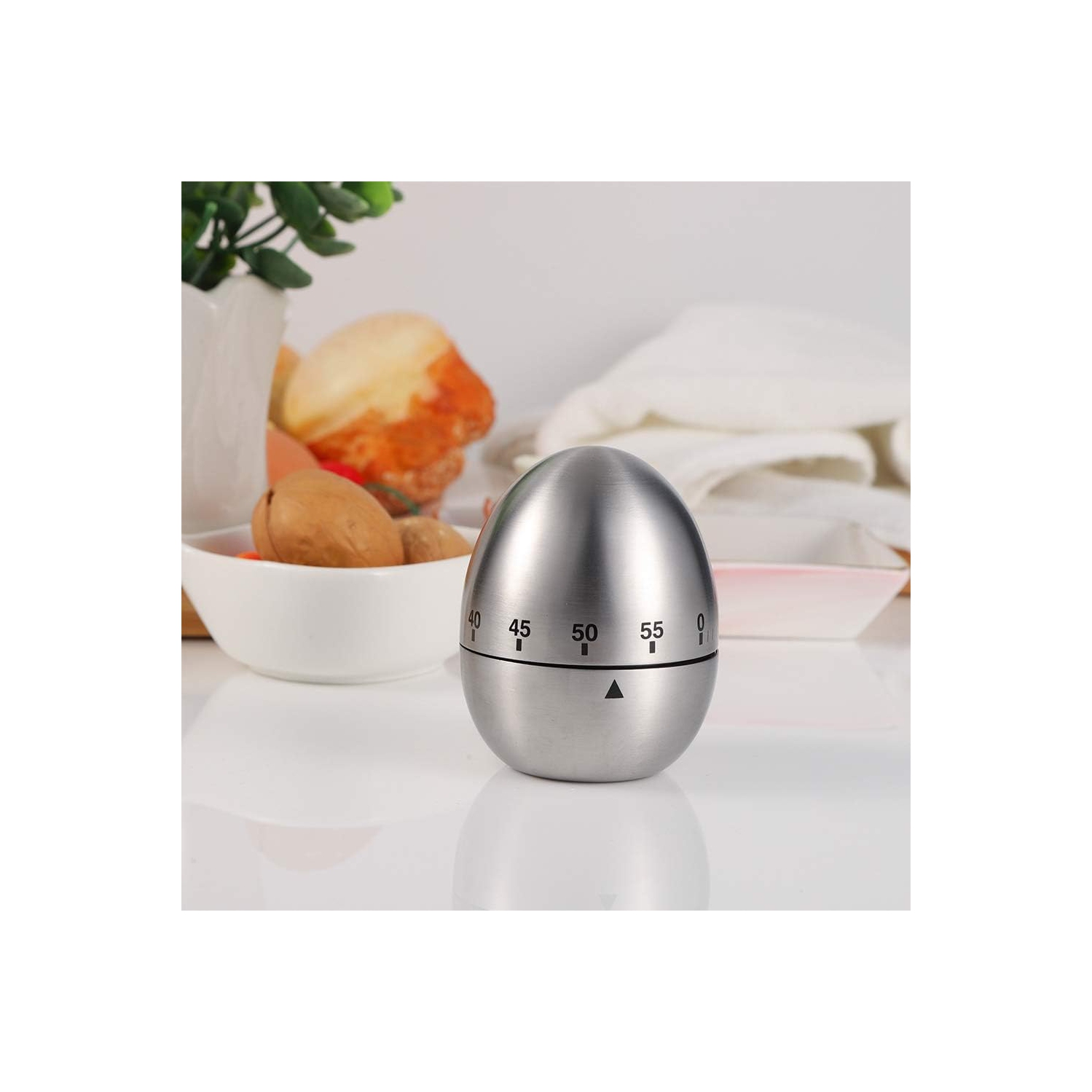 Minuterie de cuisine Cuiseur à œufs Outils de cuisine ustensiles de cuisine Minuterie mécanique de cuisson en acier inoxydable Réveille-matin gadget