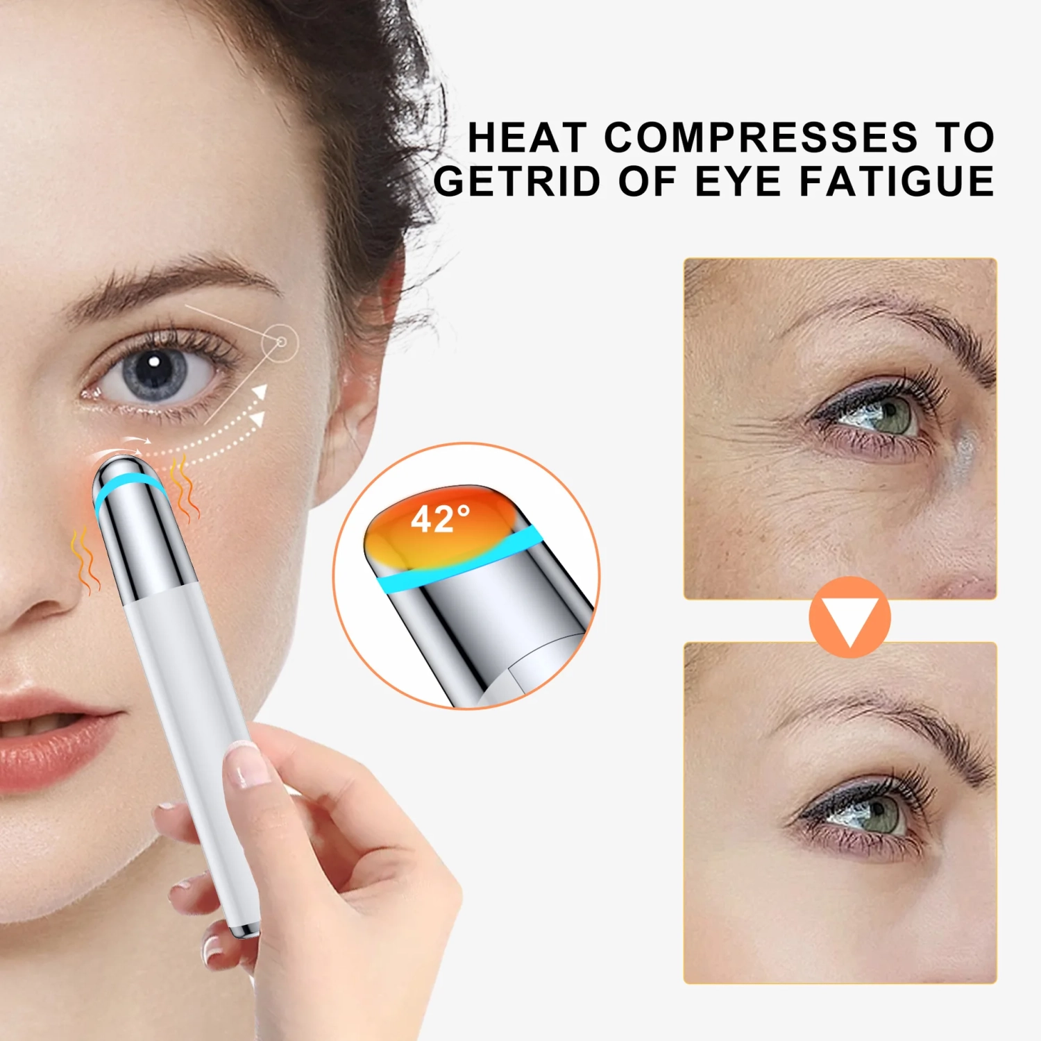Portable Eye Massager Mini Electric Massage Pen Skin Care Instrument Suitable for Travel and Home Use