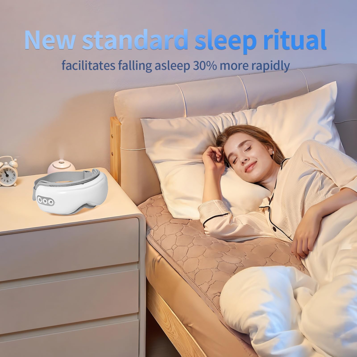 Airbag Eye Massager with Bluetooth, USB Charging Portable Eye Hot Compress Eye Mask for Relieving Eye Fatigue and Relaxing Body and Mind