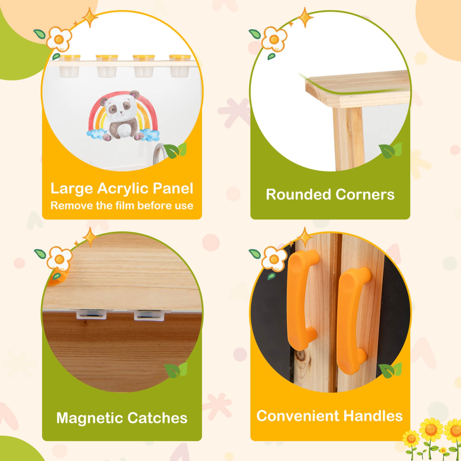 Cuisine boueuse pour enfants de Costway avec pots de plantation Cuisinière Panneau en acrylique amovible pour évier