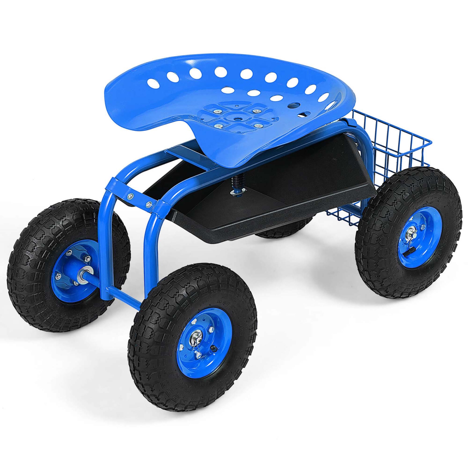 Jardinière à plateau roulant avec chariot de jardin pour siège de travail de Costway