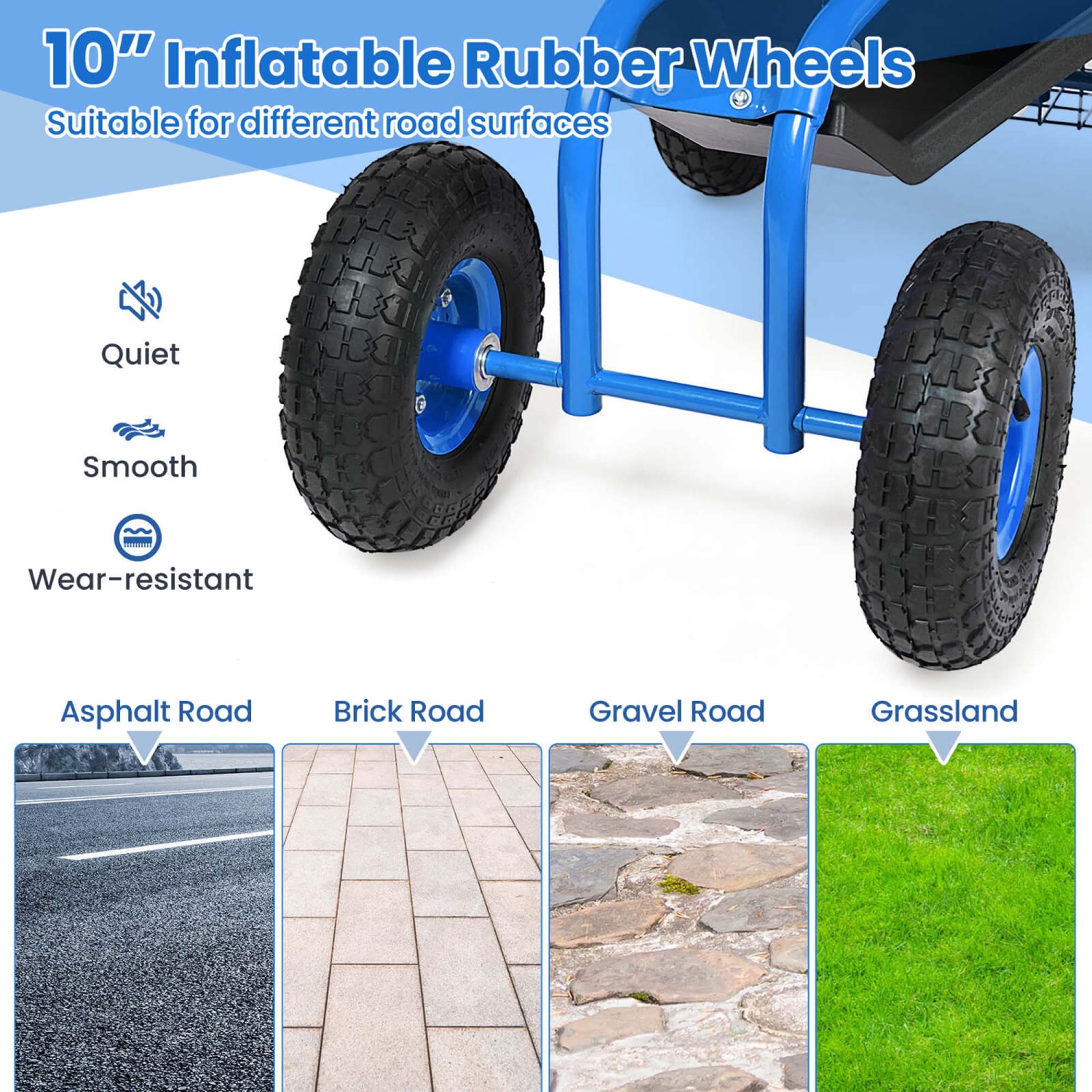 Jardinière à plateau roulant avec chariot de jardin pour siège de travail de Costway