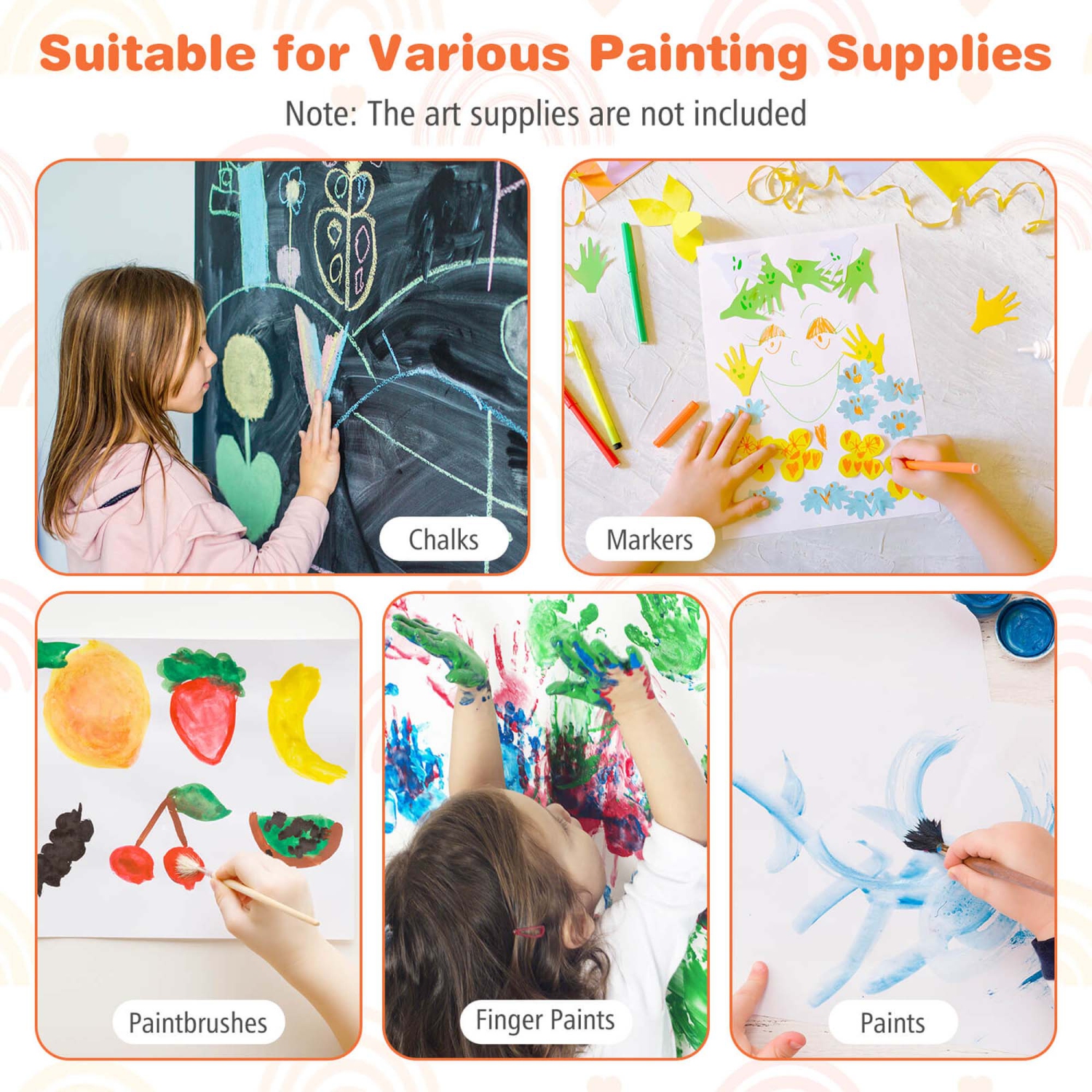 Costway 3-in-1 Art Easel for Kids with Magnetic Chalkboard & Whiteboard Paper Roll Gray/White/Pink/Green