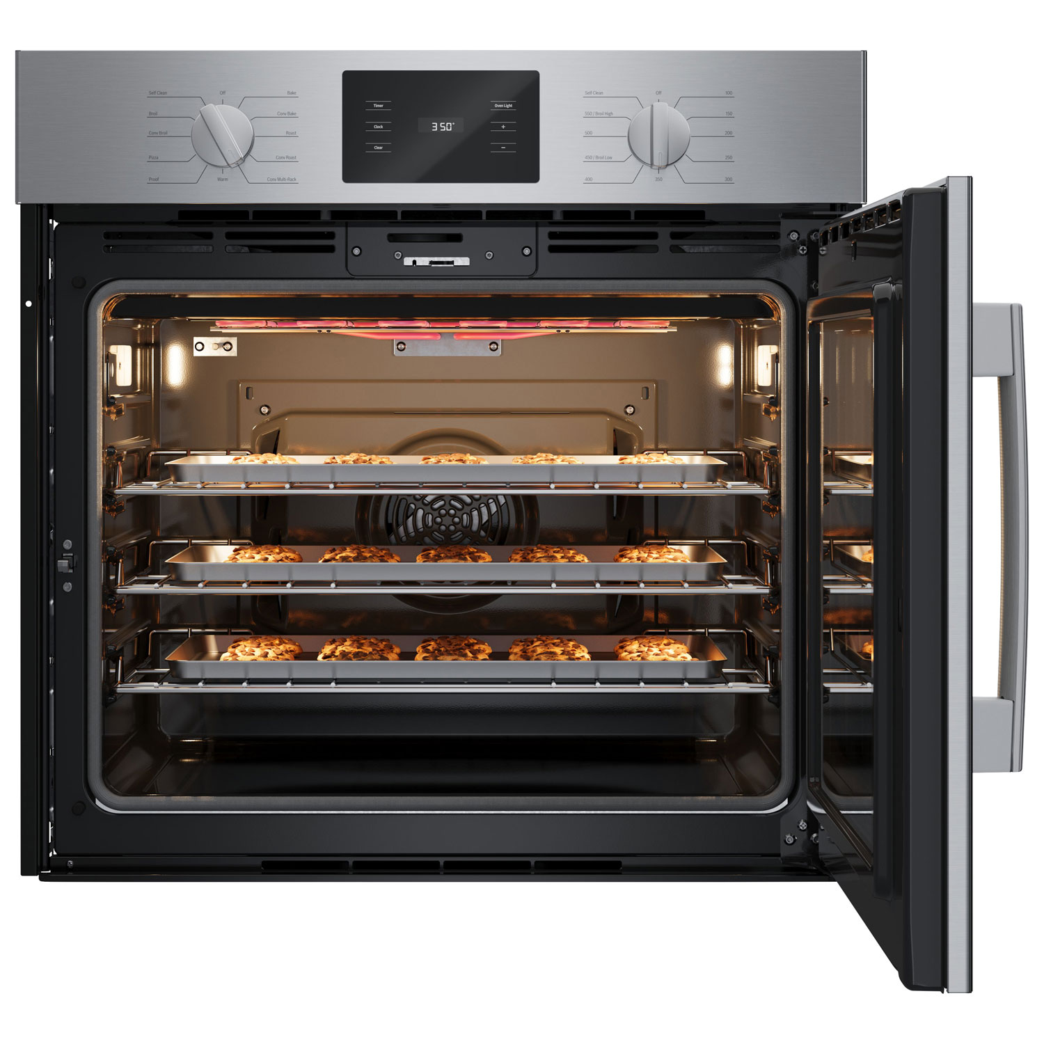 Four mural combiné électrique à convection véritable 4,6 pi³ 30 po de Bosch - Inox