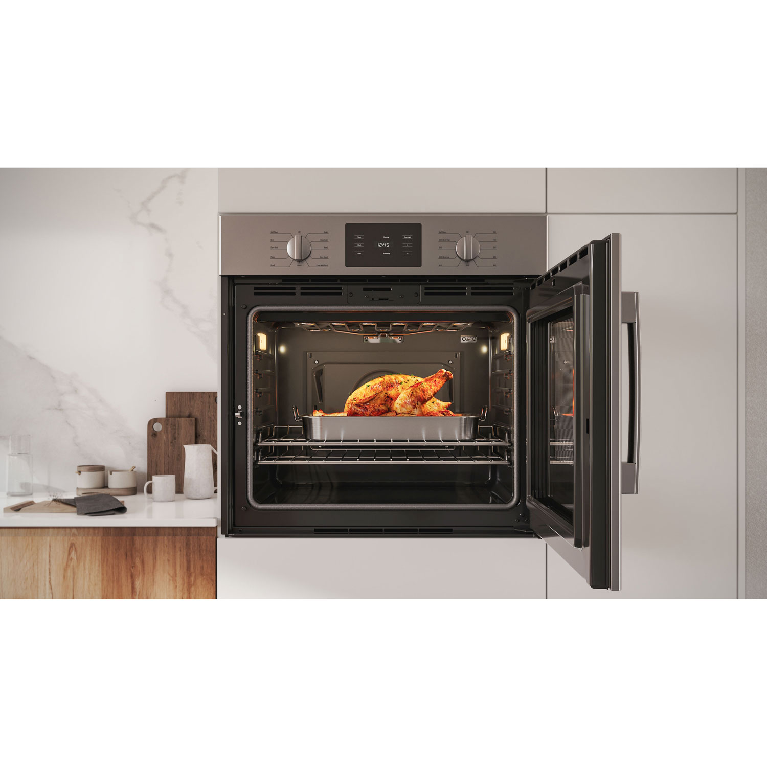 Four mural combiné électrique à convection véritable 4,6 pi³ 30 po de Bosch - Inox