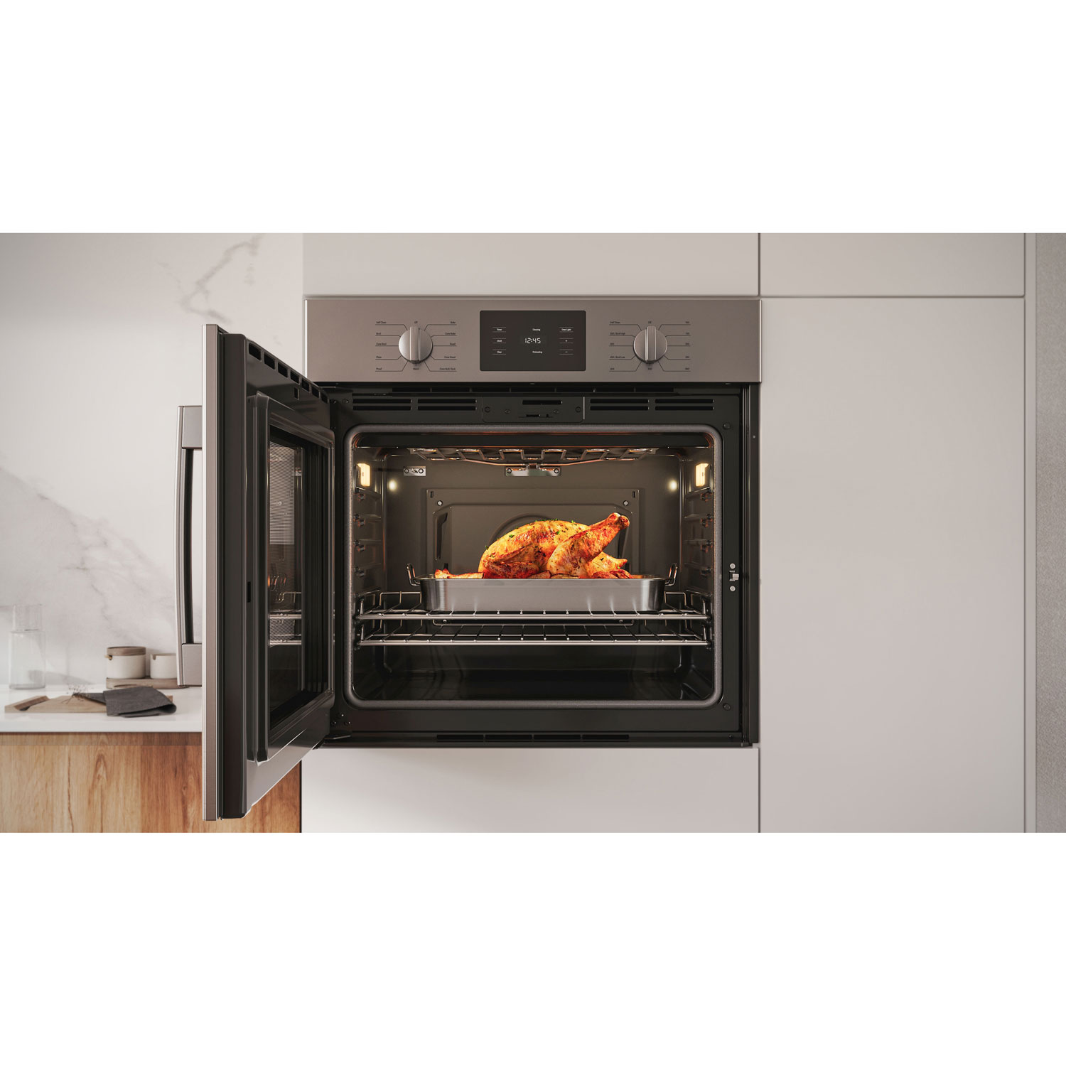 Four mural combiné électrique à convection véritable 4,6 pi³ 30 po de Bosch - Inox