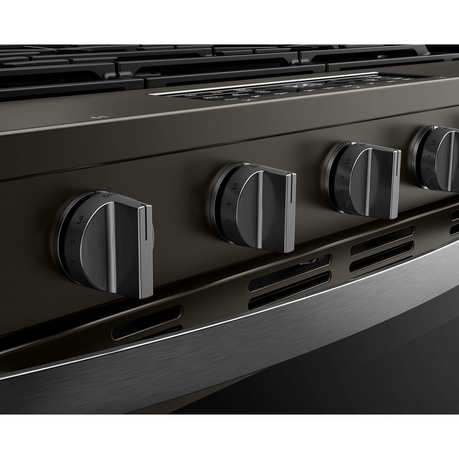 Cuisinière à gaz encastrable à 5 brûleurs avec convection à ventilateur 5 pi³ 30 po de Whirlpool - Noir sur inox