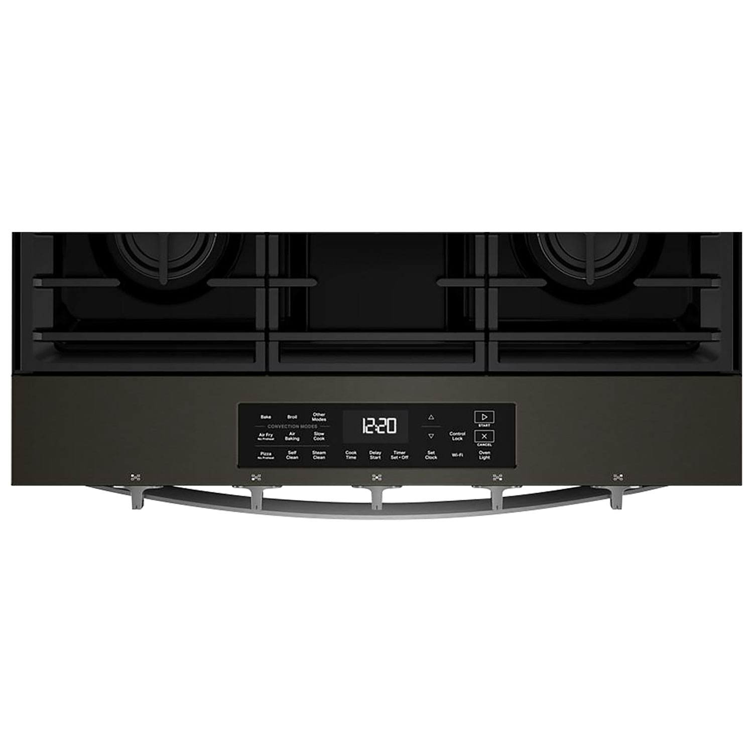 Cuisinière à gaz encastrable à 5 brûleurs avec convection à ventilateur 5 pi³ 30 po de Whirlpool - Noir sur inox