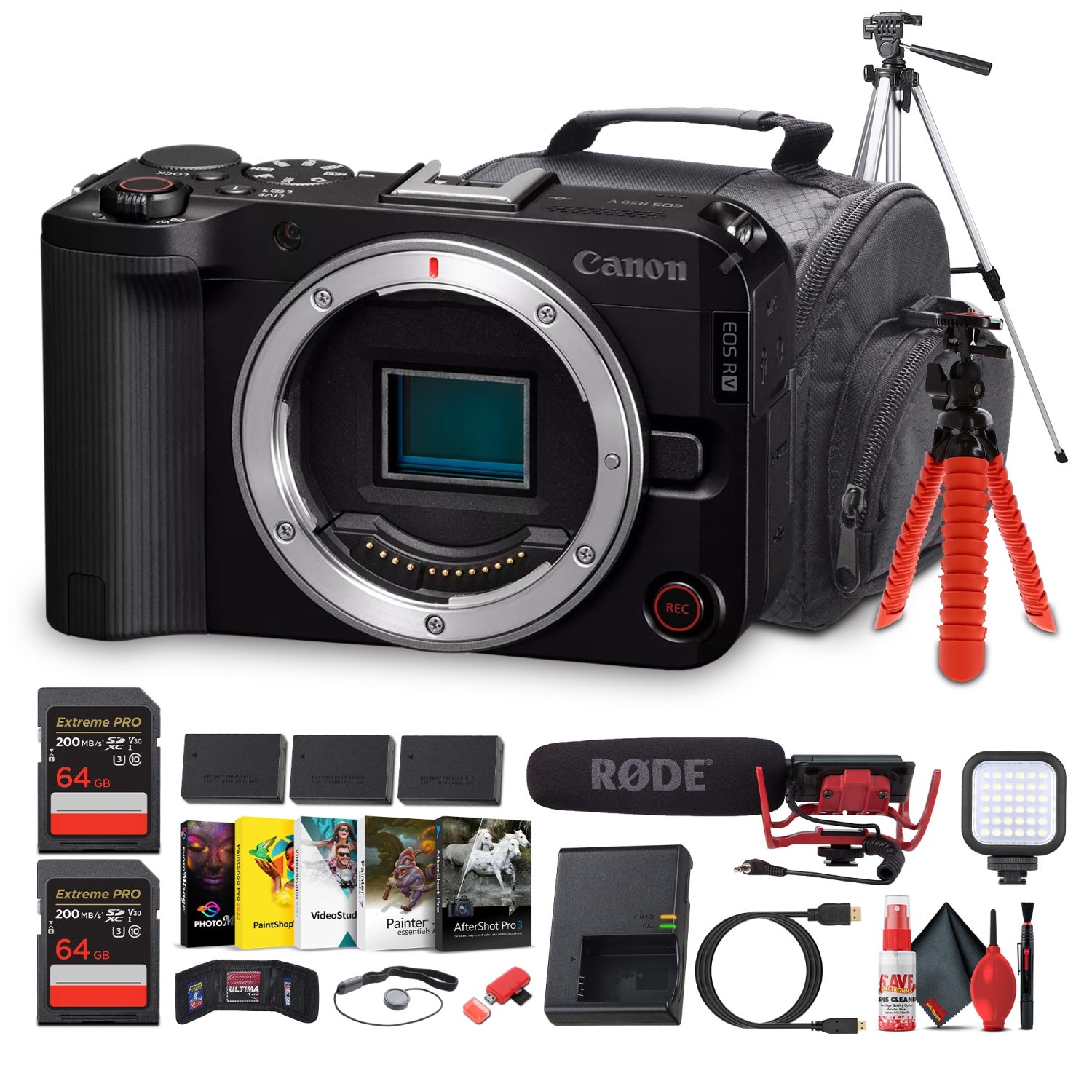 Canon EOS R50 V Mirrorless Camera | 24.2MP, 4K60p, Flip Screen, Dual Pixel AF - Bundle