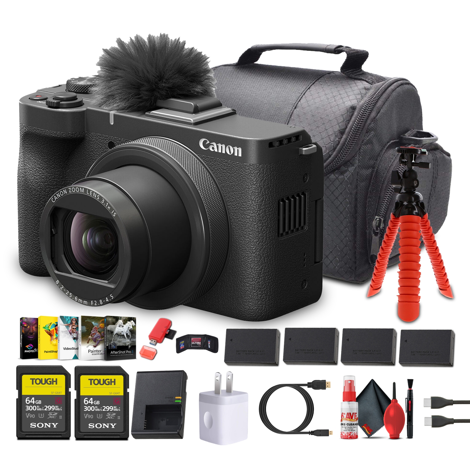 Canon PowerShot V1 4K Camera | 1-Inch Sensor, Flip Screen, Face Tracking - Bundle