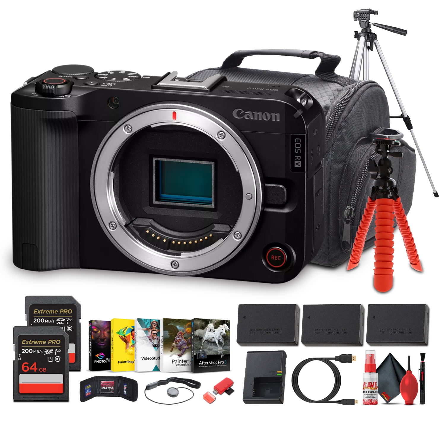 Canon EOS R50 V Mirrorless Camera | 24.2MP, 4K60p, Flip Screen, Dual Pixel AF - Bundle
