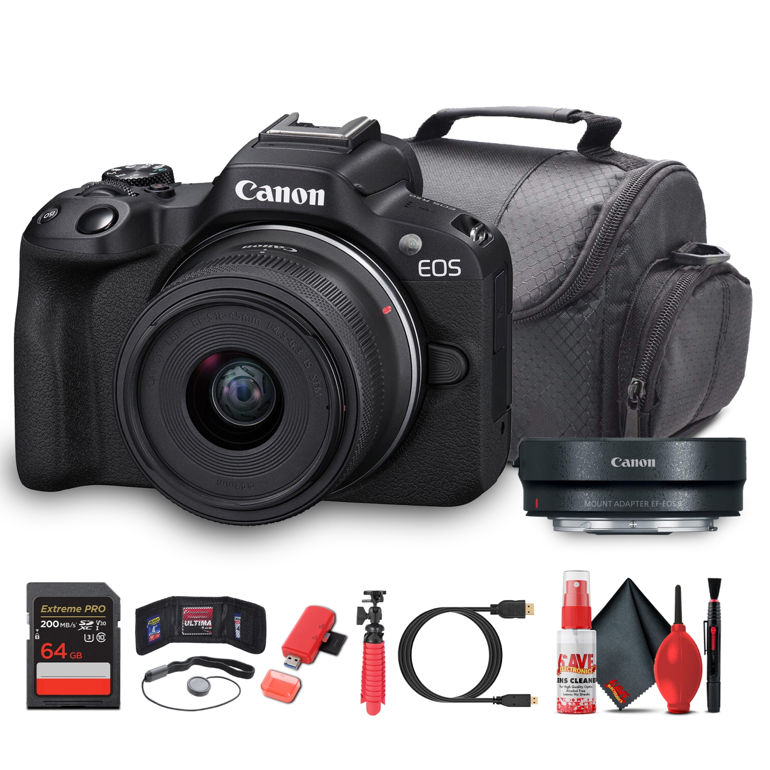 Ensemble EOS R50&nbsp;V + objectif 14–30&nbsp;mm de Canon | Appareil photo pour blogues vidéo 4K60p et objectif zoom motorisé