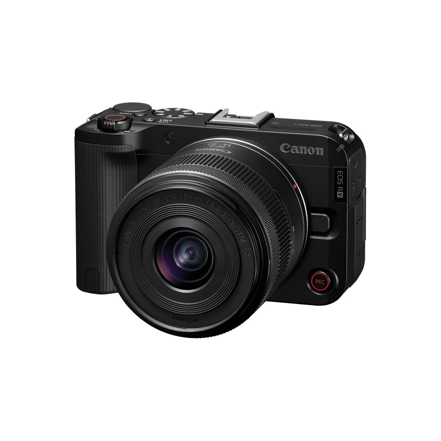 Ensemble EOS R50&nbsp;V + objectif 14–30&nbsp;mm de Canon | Appareil photo pour blogues vidéo 4K60p et objectif zoom motorisé