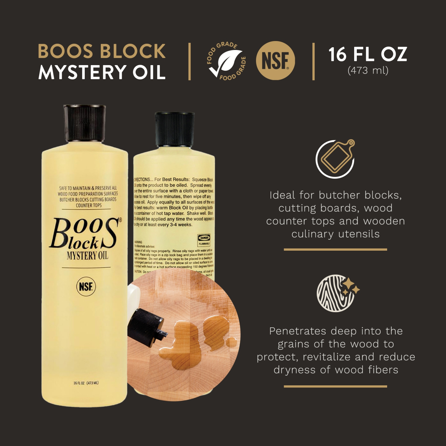 John Boos Mystery Oil and Moisture Cream for Butcher Blocks and Cutting Boards