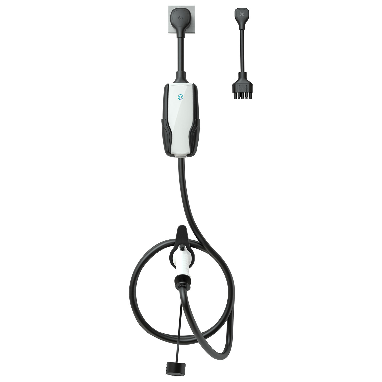 Chargeur de véhicule électrique intelligent portatif de niveau 2 de 40 A Flex-AC Elite de Pion Power - Blanc
