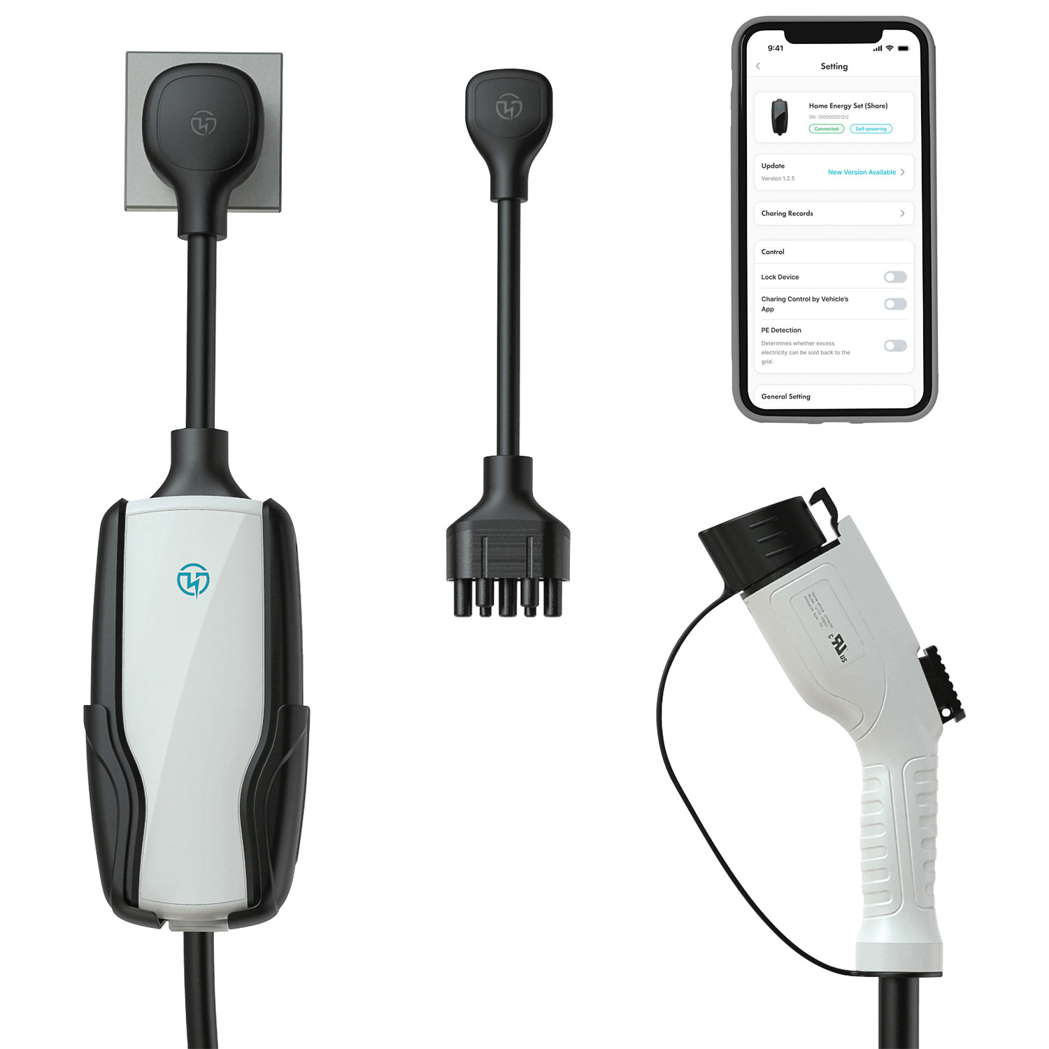 Pion Power Flex-AC Elite 32A Level 2 Portable Smart Electric Vehicle Charger - White