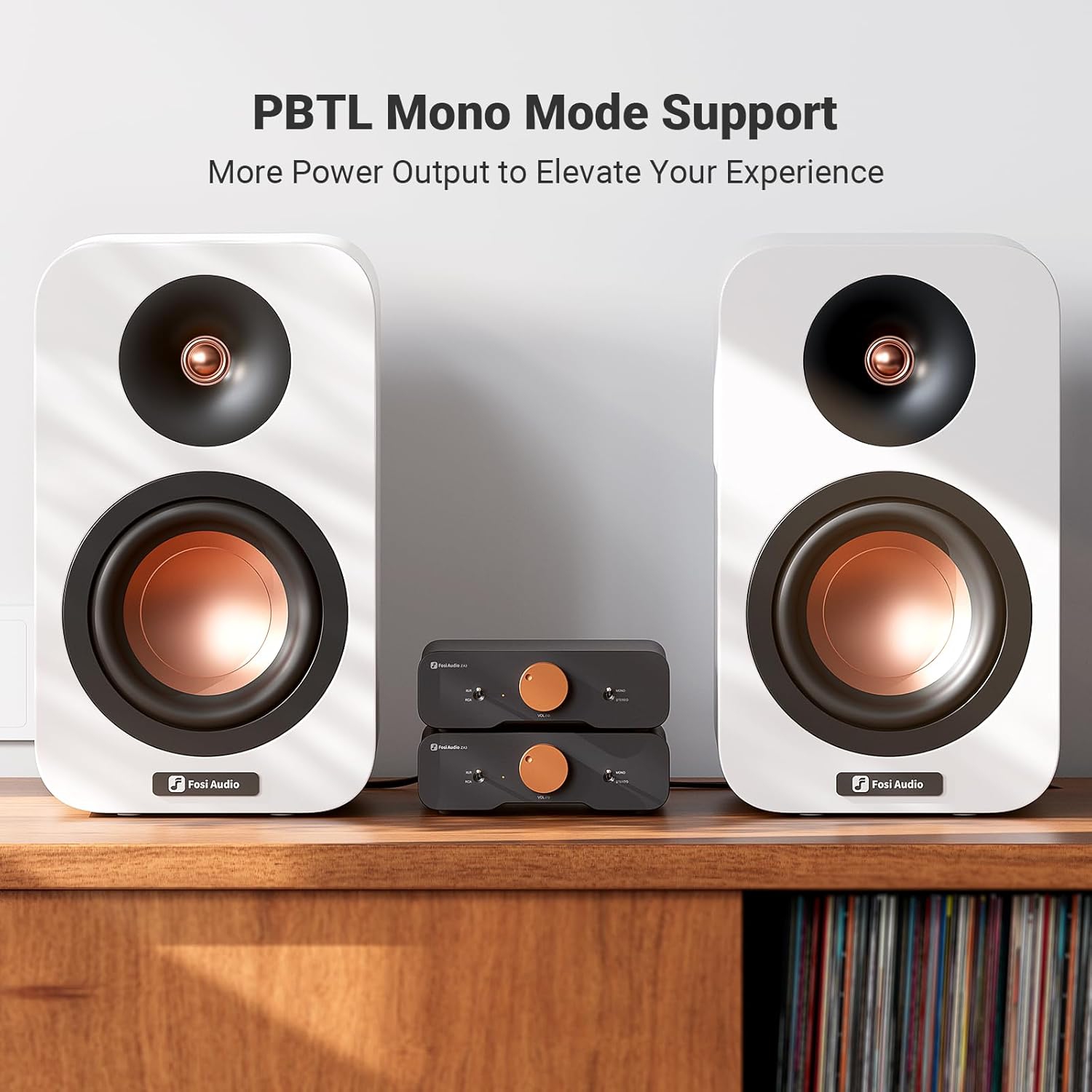 Fosi Audio ZA3 Balanced Stereo or Mono Amplifier Home Mini Desktop Audio w/ TPA3255 Chip & Subwoofer Preamp Out & 48V Power Supply