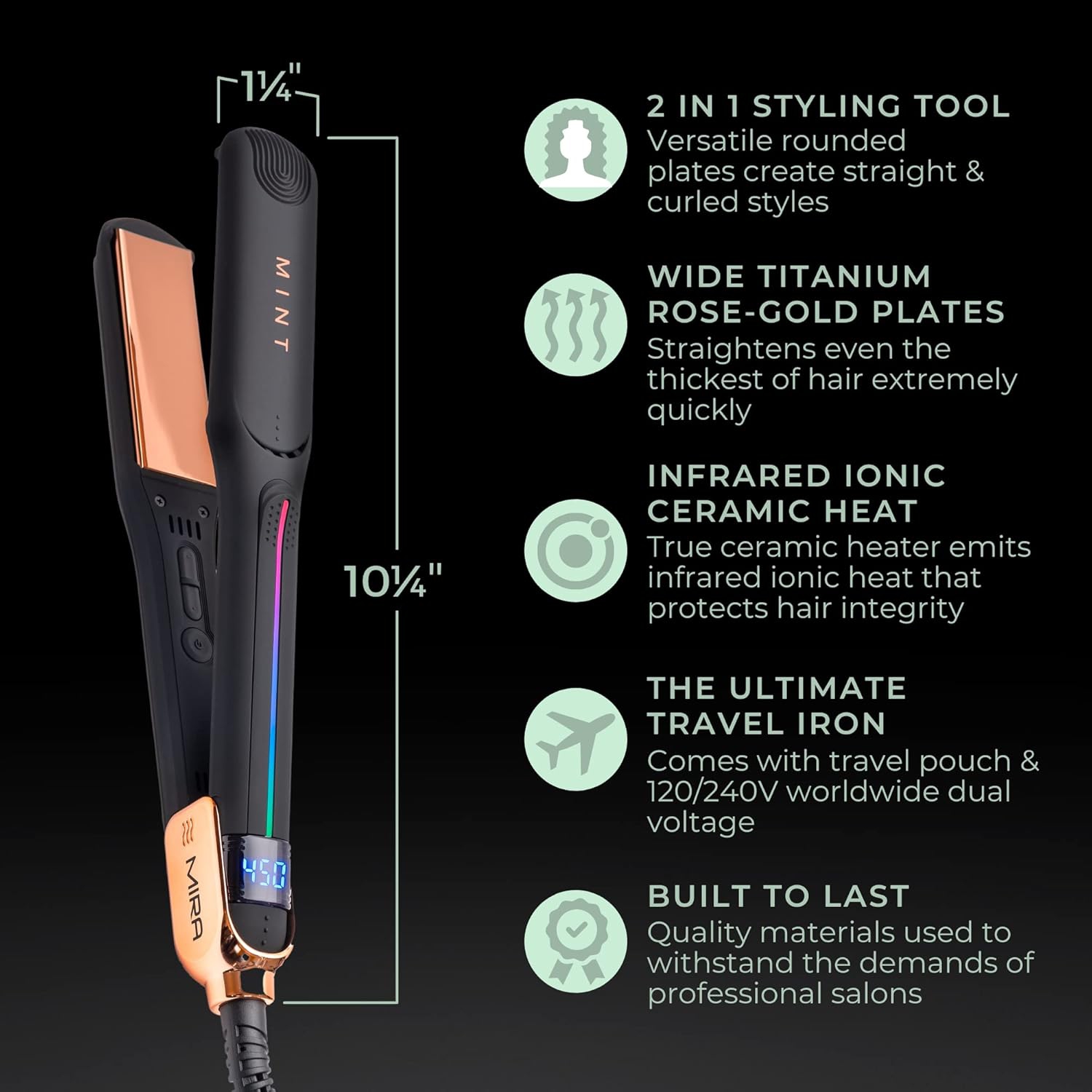 MINT MIRA TITANIUM 1.25" FLAT IRON