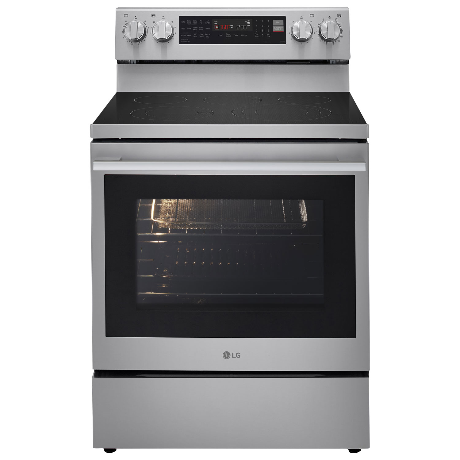 LG 30" 6.3 Cu. Ft. True Convection 5-Element Freestanding Electric Air Fry Range - Stainless Steel