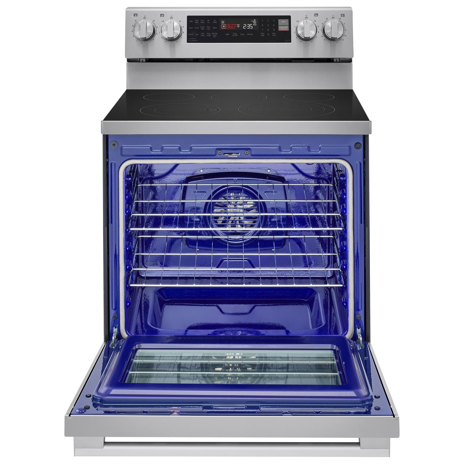 LG 30" 6.3 Cu. Ft. True Convection 5-Element Freestanding Electric Air Fry Range - Stainless Steel